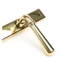 Close up of the Handle of The Slimline Lever Espagnolette Door Latch in Aged Brass Close up of the Handle of The Slimline Lever Espagnolette Door Latch in Aged Brass