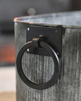 Close Up Of The Handles From The Large Natural Steel Ribbed Log Basket