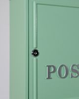 Close up of the Lock and Front Access of the Mint Green "Oxford" Wall Mounted Post Box with Silver Detail Close up of the Lock and Front Access of the Mint Green "Oxford" Wall Mounted Post Box with Silver Detail