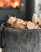 Close Up Of The Design On The Large Natural Steel "Arreton" Log Basket