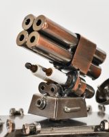 close up of top of tank sculpture close up of top of tank sculpture