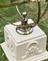 Close up of top detail on decorative garden column