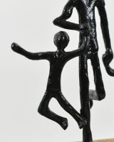 close up of black cast aluminium home decor art sculpture