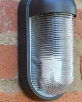 Close up of ribbed glass detail outdoor lantern