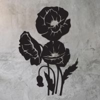 Cluster of Poppies Wall Art on a Rustic Grey Wall Cluster of Poppies Wall Art on a Rustic Grey Wall