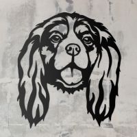 Cavalier King Charles Spaniel Metal Wall Art Silhouette on a Rustic Wall 