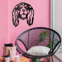 Cavalier King Charles Spaniel Wall Art in Situ on a Pink Wall