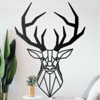 Geometric Stag Wall Art on a White Wall