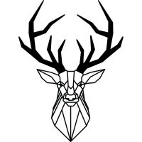 Geometric Stag Wall Art Finished in Black 
