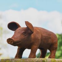 Rustic Cast Iron Pig Sculpture- Large 