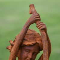 Close up of detailing on Rustic Woodland Fairy Garden Sculpture 