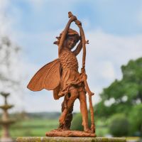 Rustic Cast Iron Woodland Fairy Sculpture