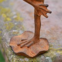 Close up of Lily Pad and Frog Sculpture 