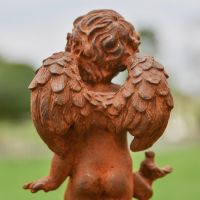 Rear view and wings on Cherub Sculpture 