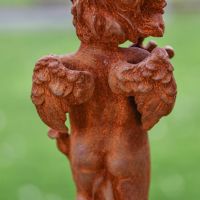 Rear view of Winged Cherub Garden Sculpture 