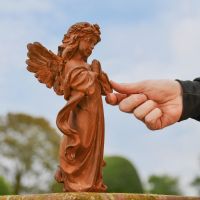 Side view of Cast Iron Praying Angel 