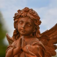 Close up of Face on Winged Angel 