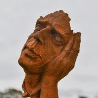 Close up of Facial detailing on sculpture 