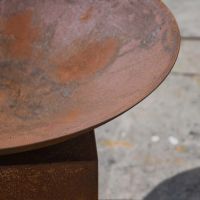 Close up of Rustic Finish on Rustic "Fury" Fire Pit & Wood Store 