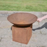 Rustic "Inferno" Fire Pit on Garden Patio 