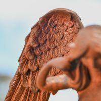 Close-Up of Wings & Hair on Sculpture