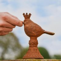 Bird Sculpture in Rustic Cast Iron  Bird Sculpture in Rustic Cast Iron