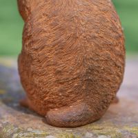 Rear View of Rustic Cast Iron Saxophone Playing Chipmunk Sculpture