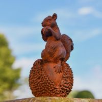 Squirrel on Chestnut Garden Sculpture 