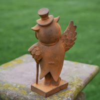 Rear view of Gentleman Owl Sculpture 