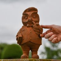 Owl with Pipe and Book Garden Sculpture 