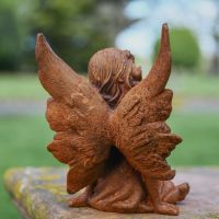 Rear view of Wings on Rustic Fairy Sculpture 