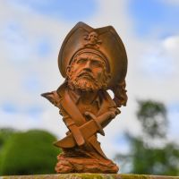Rustic Cast Iron Pirate Captain Head Bust