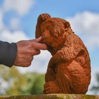 Side view of Cast Iron Monkey Garden Sculpture 