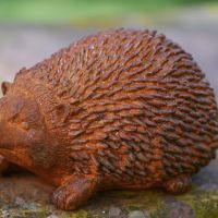 Close up of Body Detailing on Cast Iron Hedgehog Sculpture 