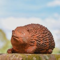 Rustic Cast Iron Hedgehog Sculpture