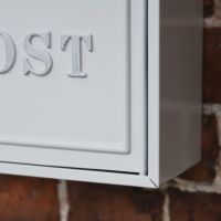 Close up of White Post Box Close up of White Post Box