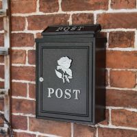 Silver Rose Wall Mounted Post Box