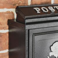 Close up of Black Finish on Post Box 