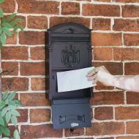 Midnight Thunder Dawson Lodge Post Box with Door Open Midnight Thunder Dawson Lodge Post Box with Door Open