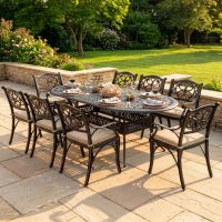 8-Seater Garden Dining Set Digital Illustration Dressed table