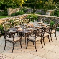 8-Seater Garden Dining Set Digital Illustration Dressed table