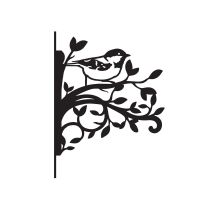 Close-Up of Coal Tit on Branches Steel Hanging Basket Bracket