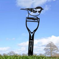 Sheet Steel Silhouette in Black Finish with Coal Tit Design