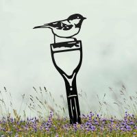 Coal Tit Sheet Steel Silhouette in Black Finish in Situ