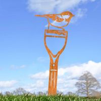 Sheet Steel Silhouette in Rustic Finish with Coal Tit Design