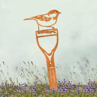 Sheet Steel Silhouette in Rustic Finish with Coal Tit Motif