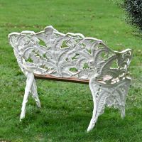 View of the back of the "Coalbrookdale" Two Seater Garden Bench