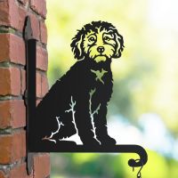 Cockapoo hanging basket bracket in the countryside Cockapoo hanging basket bracket in the countryside