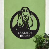 Steel Cocker Spaniel House Name Sign 