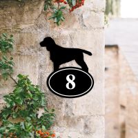 Bespoke Cocker Spaniel Iron House Number Sign in Situ
